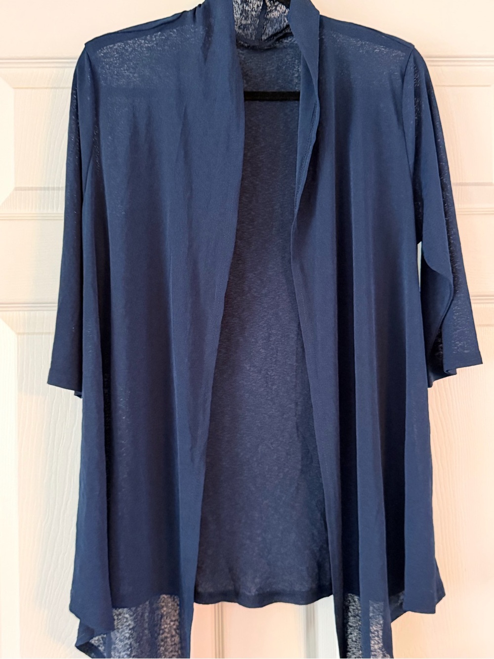 New! Asymmetrical navy blue Open-Front Cardigan knit‎ #518